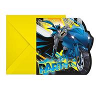 Procos 93358 - Invitations et enveloppes FSC® Mix - Motif Batman - Pour anniversaire d'enfant