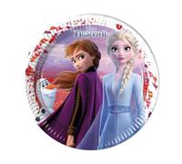 Procos 93430 Lot de 8 assiettes jetables en papier pour fête d'anniversaire d'enfant Motif Reine des Neiges 2 Taille 23 cm