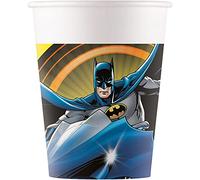 Procos 93507 Lot de 8 gobelets en papier jetables Batman pour fête d'anniversaire d'enfant et fête 200 ml