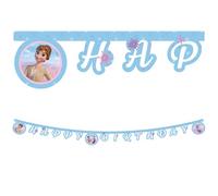 Procos 93844 93844 Bannière Happy Birthday Frozen 2 Wind Spirit FSC Décoration Suspendu Guirlande Anniversaire Fête à Thème, Multicolore