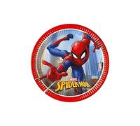 Procos - Assiettes en papier FSC Marvel Spider-Man Crime Fighter (Ø20 cm), 8 pièces 16-21 cm, multicolore, 95044