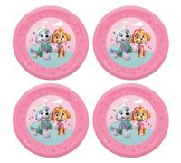Procos - Assiettes Paw Patrol Skye and Everest en plastique, 4 pièces, réutilisables, vaisselle de fête pour anniversaire ou fête à thème, héros à 4 pattes
