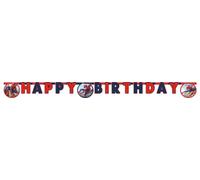Procos- Bannière d'anniversaire Happy Birthday Spider-Man Crime Fighter en Papier FSC Guirlande, 35123