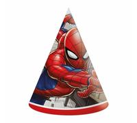 Procos Chapeaux de fête Marvel Spider-Man Crime Fighter en papier FSC 6 pièces Multicolore