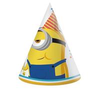 Procos - Casquettes Cône Party Minions Rise of Grue en Papier FSC, 6 pièces, jaune, taille unique, PR92140