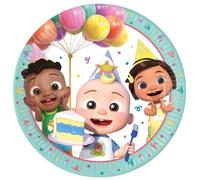 Procos Cocomelon Lot de 8 assiettes jetables en carton pour fête d'anniversaire d'enfant 23 cm