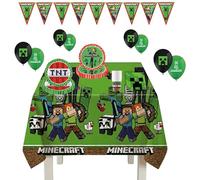 Procos - Décoration d'anniversaire Minecraft, 46 pièces, décoration de fête pour anniversaire d'enfant
