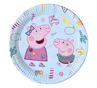 Procos Assiettes jetables papier FSC® Mix 93436 – Lot de 8 Peppa Pig pour anniversaire 23 cm