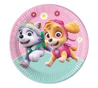 Procos FSC® Mix 93442 Lot de 8 assiettes jetables en papier pour anniversaire d'enfant Motif Pat' Patrouille Skye et Everst Taille 23 cm
