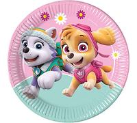 Procos FSC® Mix 93442 Lot de 8 assiettes jetables en papier pour anniversaire d'enfant Motif Pat' Patrouille Skye et Everst Taille 23 cm