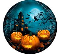 Procos FSC® Mix 93449 Lot de 8 assiettes jetables en papier pour anniversaire d'enfant Motif sensations d'Halloween Taille 23 cm