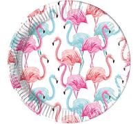 Procos FSC® Mix 93460 Lot de 8 assiettes jetables en papier Motif flamant rose tropical Taille 23 cm