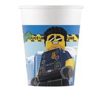 Procos FSC® Mix 93511 Lot de 8 gobelets jetables en papier pour fête d'anniversaire d'enfant Motif Lego City Capacité max. 200 ml