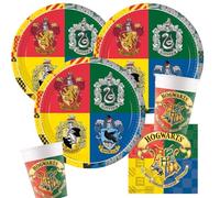Procos Kit de fête Harry Potter - Poudlard Houses, 36 pièces, assiettes en carton, gobelets en carton, serviettes pour anniversaire d'enfant