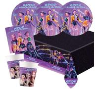Procos Kit de fête Kpop Demon Hunters, 37 pièces, assiettes en carton, gobelets en carton, serviettes, nappe pour anniversaire d'enfant