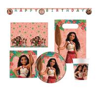 Procos Kit de fête Moana en plusieurs pièces pour anniversaire d'enfant ou fête à thème, décoration de table