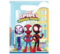 Procos Lot de 6 sacs de fête Spidey et ses amis incroyables - 17 x 25 cm - En film plastique - Décoration d'anniversaire - Spiderman, Miles Morales, Spider Gwen
