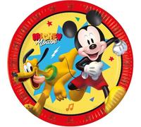 Procos Lot de 8 assiettes jetables en carton Mickey Mouse de 23 cm pour fête d'anniversaire d'enfant