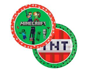Procos Minecraft Party Lot de 8 assiettes
