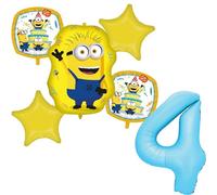 Procos Minions Décorations de ballons pour 4ème anniversaire