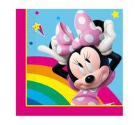 Procos Minnie Mouse Rainbow Serviettes en papier - 33 x 33 cm - 2 plis - Lot de 20 - FSC, anniversaire, fête à thème