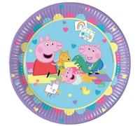 Procos Peppa Pig Lot de 8 assiettes jetables en carton pour fête d'anniversaire d'enfant FSC® 23 cm