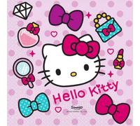 Procos - Serviettes en papier FSC Hello Kitty Fashion Stylish (33 x 33 cm, double voile), 20 pièces, rose, 94701