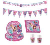 Procos - Set de fête Barbie Fantasy, set de décoration multi-pièces pour anniversaire d'enfant et fête d'été, décoration de table, décoration d'anniversaire