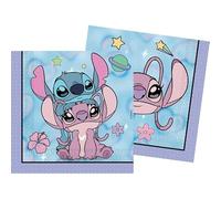 Procos Stitch Angel Lot de 20 serviettes en papier double épaisseur 33 x 33 cm FSC, anniversaire, fête à thème