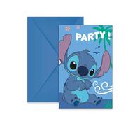 Procos Stitch & Angel Lot de 6 Invitations et enveloppes
