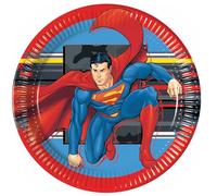 Procos Superman Lot de 8 assiettes jetables en carton pour fête d'anniversaire d'enfant 23 cm