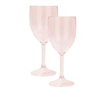 Procos - Verre réutilisable 2 pièces, pour fête ou fête dans le jardin, Rose Transparent