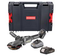 Procraft Industrial AG125Cbb Meuleuse d'angle sans fil à tête plate 20 V 125 mm Brushless + 1x batterie 2,0 Ah + chargeur + boîte à outils RHINO