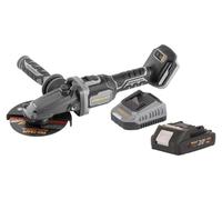 Procraft Industrial AG125Cbb Meuleuse d'angle sans fil à tête plate 20 V 125 mm Brushless + 1x batterie 2,0 Ah + chargeur