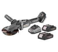 Procraft Industrial AG125Cbb Meuleuse d'angle sans fil à tête plate 20 V 125 mm Brushless + 2x batterie 2,0 Ah + chargeur