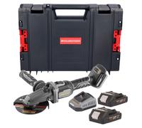 Procraft Industrial AG125Cbb Meuleuse d'angle sans fil à tête plate 20 V 125 mm Brushless + 2x batterie 2,0 Ah + chargeur + boîte à outils RHINO