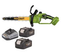 Procraft PKA33-BB tronçonneuse à chaîne sans fil 20 V 304 mm Brushless + 2x batterie 4,0 Ah + chargeur