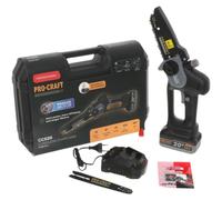 Procraft PKA35 BLACK EDITION / CCS20 Mini-tronçonneuse à batterie 20 V 152 mm sans balais + 1 batterie 4,0 Ah + chargeur + mallette