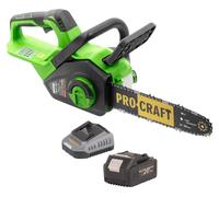 Procraft PKA38 Tronçonneuse à chaîne sans fil 20 V 304 mm Brushless + 1x batterie 4,0 Ah + chargeur