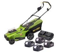 Procraft PLM20bb Tondeuse à gazon sans fil 40 V ( 2x 20 V ) 370 mm Brushless + 4x batterie 4,0 Ah + chargeur