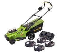 Procraft PLM20bb Tondeuse à gazon sans fil 40 V ( 2x 20 V ) 370 mm Brushless + 4x batterie 8,0 Ah + chargeur