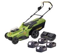 Procraft PLM22bb Tondeuse à gazon sans fil 40 V ( 2x 20 V ) 430 mm Brushless + 4x batterie 4,0 Ah + chargeur