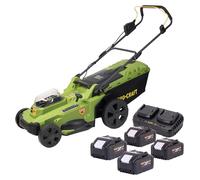 Procraft PLM22bb Tondeuse à gazon sans fil 40 V ( 2x 20 V ) 430 mm Brushless + 4x batterie 8,0 Ah + chargeur