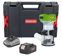 Procraft POB24bb Fraiseuse multifonctions sans fil 20 V 6 / 8 mm Brushless + 1x batterie 4,0 Ah + chargeur + boîte à outils RHINO