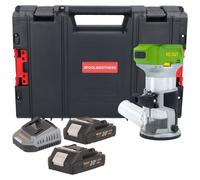 Procraft POB24bb Fraiseuse multifonctions sans fil 20 V 6 / 8 mm Brushless + 2x batterie 2,0 Ah + chargeur + boîte à outils RHINO