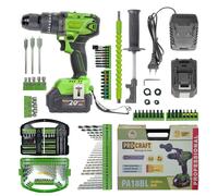 Procraft SPA18BL Perceuse sans fil sans balais avec jeu d'embouts DBS-101