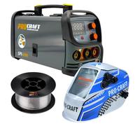 Procraft SPI-290 Poste à souder inverter combiné 3,8 kW Co Flux MMA TIG Lift + fil fourré + casque de soudage