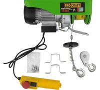 Procraft TP250 treuil électrique câble de traction 510 W 6 mm capacité de charge sans/avec poulie de renvoi 125/250 kg hauteur de levage 12/6 m