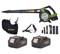 Procraft VB20 Souffleur et aspirateur de feuilles à batterie 40 V ( 2x 20 V ) Brushless + 2x batterie 4,0 Ah - sans chargeur