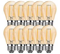 ProCrus Ampoule LED E27 2W,Lampe LED Vintage G45 2W Edison,2700K Blanc Chaud,éclairage Rétro LED à Filament,Équivalent 10W Ampoule Incandescence,100LM,Non Dimmable,Ampoule LED Ambre,Lot de 10